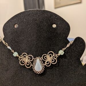 Angelite Blue And Silver Bracelet